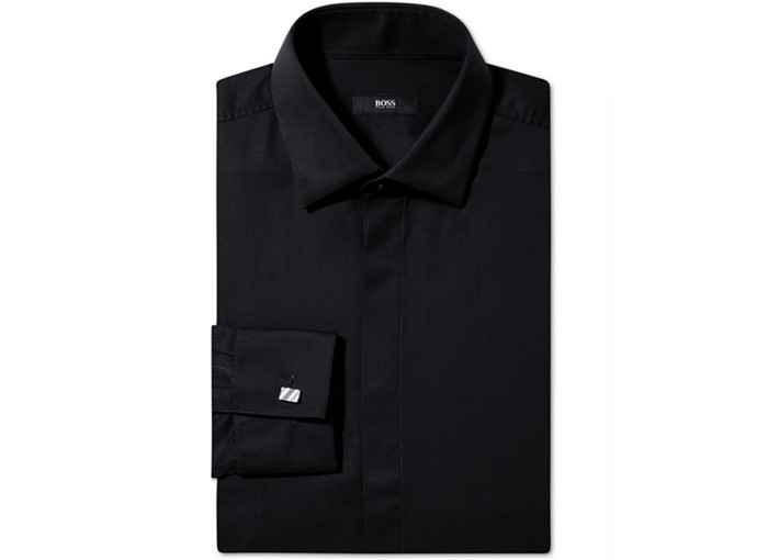 BOSS Hugo Boss Textured Rib Tuxedo Dress Shir